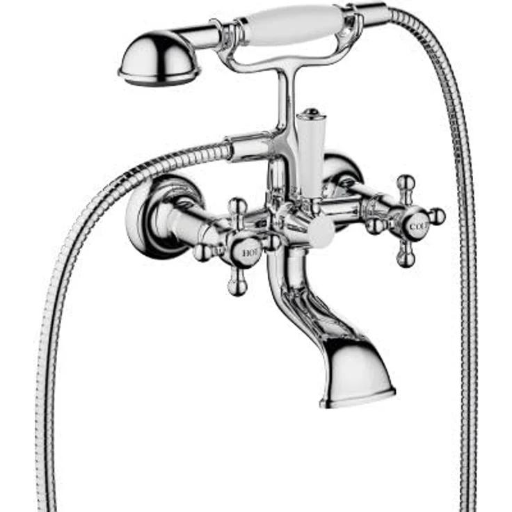 Dornbracht Madison Wannenbatterie, Wandmontage, Ausladung 160mm, mit Handbrause, 25023360; Farbe: Chrom