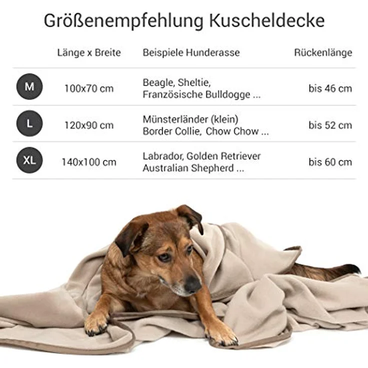 Doctor Bark | kuschelige Hundedecke waschbar bis 95°C, hygienische, weiche Fleecedecke für Sofa und Hundebett, Flauschige Haustierdecke - Made in Germany (XL - 140x100 cm/Beige) – Bild 5