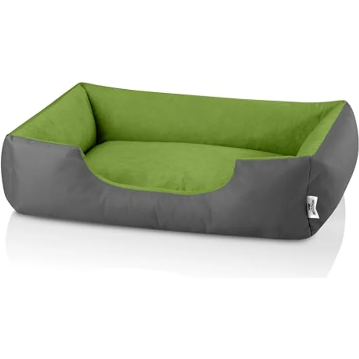 BedDog Hundebett LUPI, Hundekissen mit abziehbaren waschbaren Bezug, Hundekorb, Hundesofa für mittel-große Hunde XL in grau – Bild 2