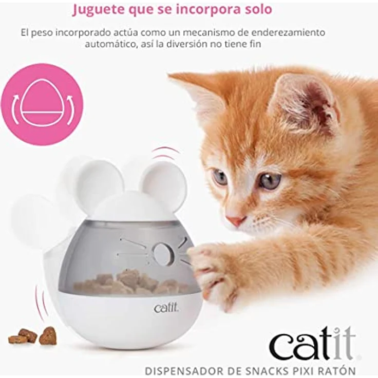 Catit Pixi Snackspender ‎43031, Leckereienspender für Katzen im Maus-Design, selbstaufrichtend mit Schwierigkeitsregler – Bild 2