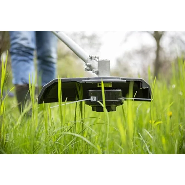 IKRA 36V Akku Freischneider Rasentrimmer IB-BC 33, inkl. 36V 4Ah Akku, Ladegerät, 3-Zahn-Messer, 80-Zahn-Sägeblatt & Schultergurt, bürstenloser Motor, ergonomisches Design – Bild 4