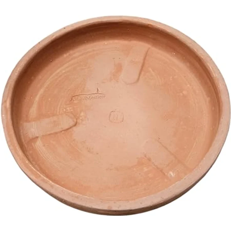 Teramico Terrakotta Untersetzer Teller, handgefertigt, frostfest, Ø 25cm für Blumentöpfe, vielseitig einsetzbar, naturbelassen – Bild 1