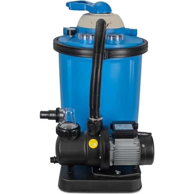 COIL Pool-Filterpumpe 19000 l/h, Sandfilter mit 7-Wege-Ventil und 75 kg Sandbehälter, für Aufstellpools bis 82 m³ – Bild 4
