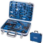Scheppach TB173 Werkzeugkoffer gefüllt 173-tlg Werkzeug Set | Chrom-Vanadium-Stahl, ABS-Kunststoffkoffer, leicht und kompakt, blau