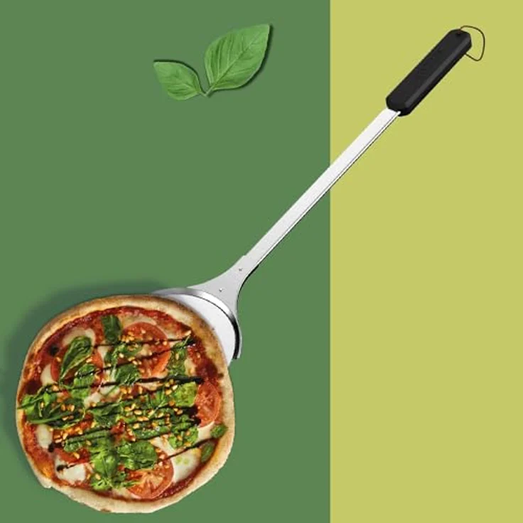 Cozze® drehbarer Pizzaspachtel Ø18x76 cm aus Edelstahl – Bild 2
