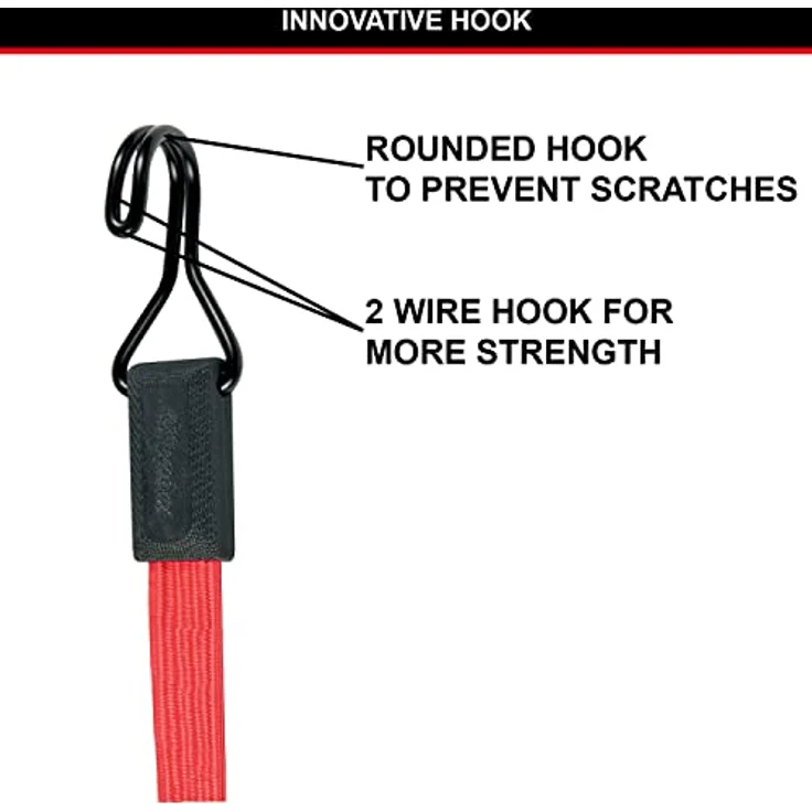 Master Lock 3224EURDAT Flaches Gummi-Spannseil mit Haken [60 cm langes Spannseil] [Doppelter Invershaken] - Ideal zum Transportieren, Verpacken und Sichern von Lasten – Bild 5