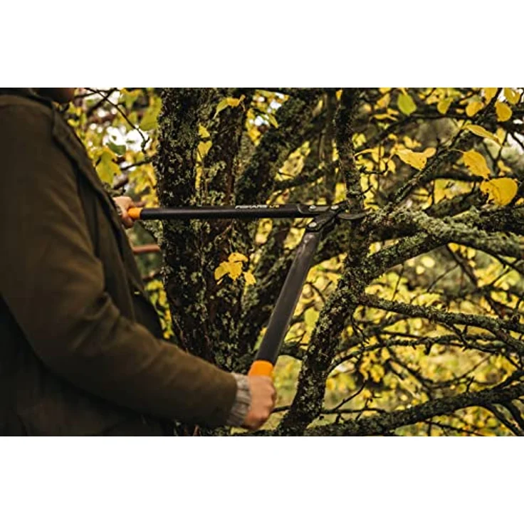 Fiskars PowerGear II Bypass-Getriebeastschere für frisches Holz, Antihaftbeschichtet, Gehärteter Präzisionsstahl, Länge 70 cm, Schwarz-Orange, L78, 1000584 – Bild 6