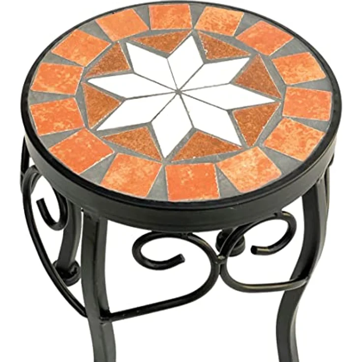 DanDiBo Blumenhocker Mosaik Rund 20 cm Blumenständer 12014 Beistelltisch Pflanzenständer Mosaiktisch Klein – Bild 5