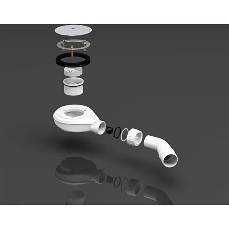 doporro Ablaufgarnitur AL04, Duschablauf für Duschwanne mit 90 mm Ablaufloch, Geruchverschluss mit Haarsieb, hohe Ablaufleistung – Bild 4