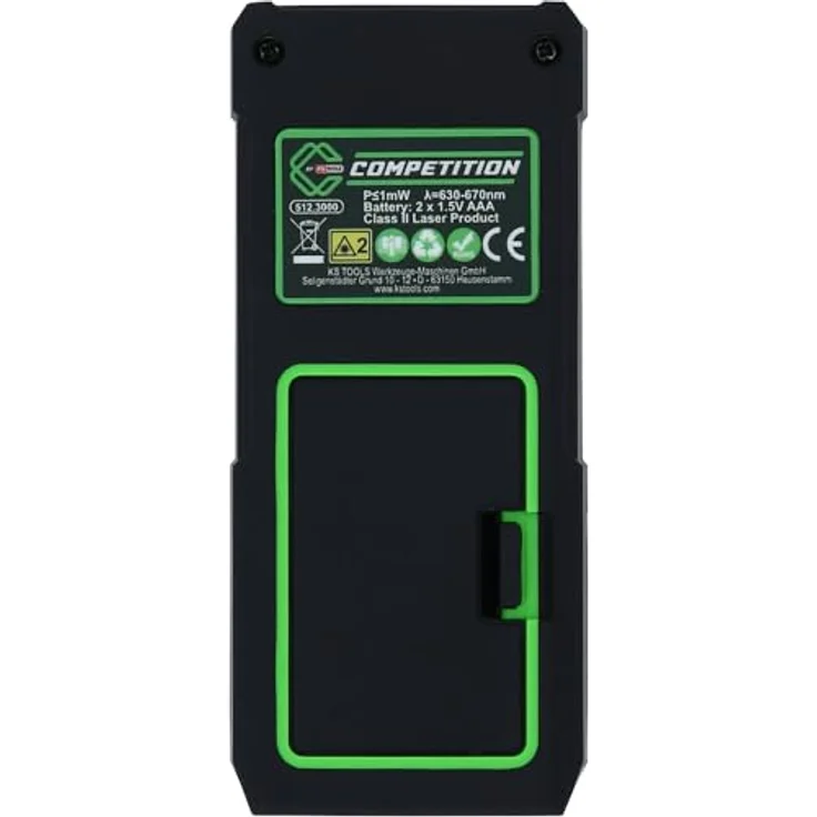 KS Tools 512.3000 COMPETITION Laser-Entfernungsmesser bis 70 m, LCD Display mit Hintergrundbeleuchtung, Winkelberechnung, Laserklasse 2 – Bild 5