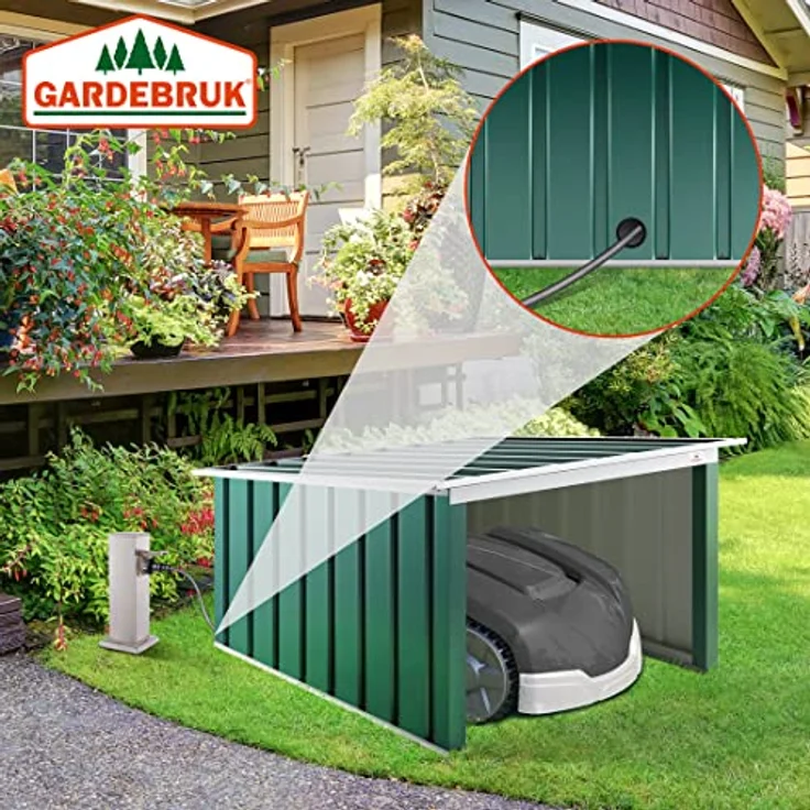 Gardebruk Mähroboter Garage Metall Wetterbeständig Kabelführung 4x Erdanker Carport Rasen Garten 4251776601939 – Bild 3