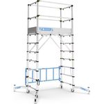 Zarges Teletower Faltbares Teleskop-Gerüst, 140 cm Höhe, stabil und leicht transportierbar