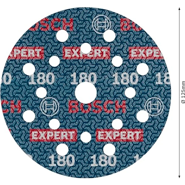 Bosch 50x EXPERT O780 Folienschleifscheibe, 125 mm (Hartholz, Farbe auf Holz, Körnung 180, Professional Zubehör Exzenterschleifer) – Bild 3