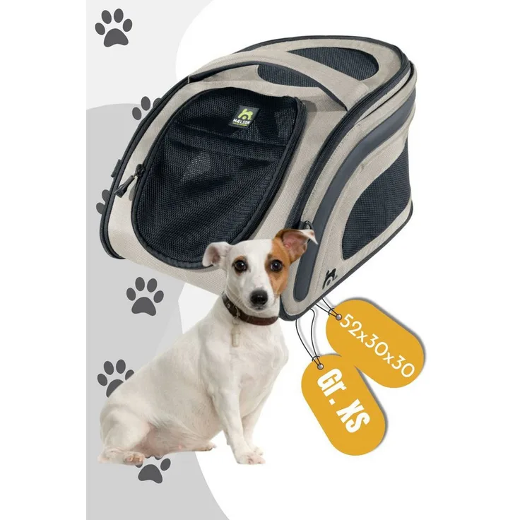 MAELSON Hunde-Transportbox Snuggle Kennel / Faltbare Stofftransportbox - Beige, ideal für Reisen mit kleinen Hunden bis 10 kg