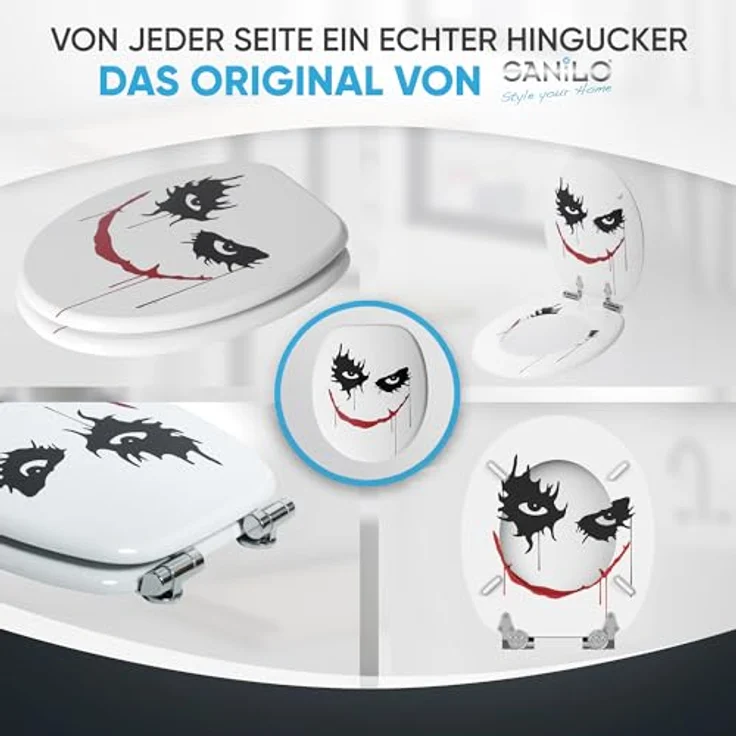 Sanilo WC Sitz Joker, Toilettendeckel aus Holz mit Absenkautomatik, antibakterieller Oberfläche, 47 x 37,7 cm – Bild 6
