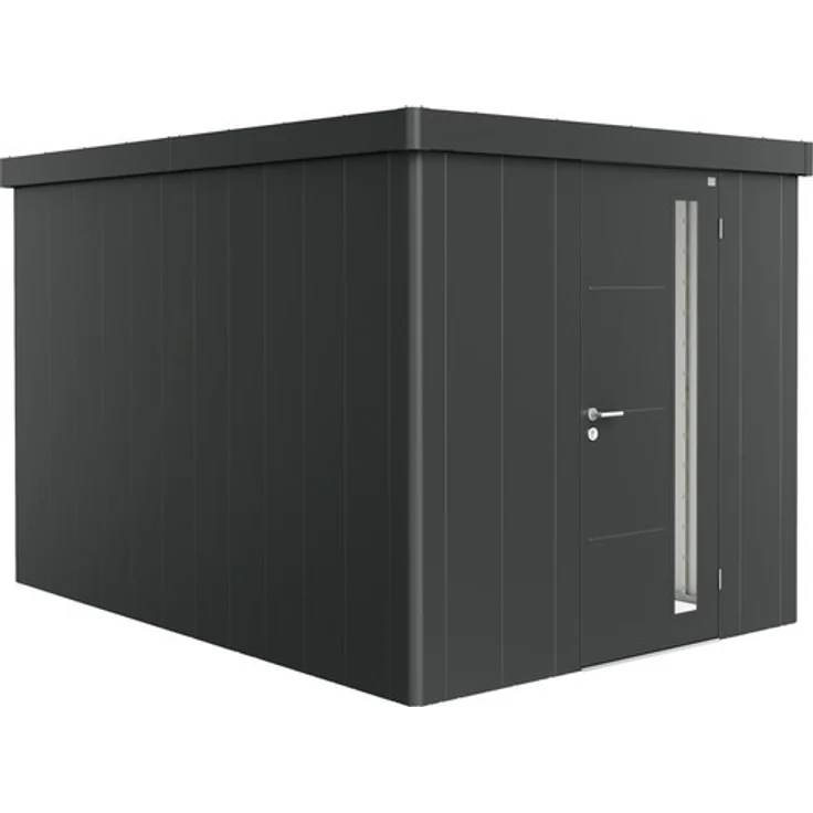 Biohort Gartenhaus Neo 4B Standardtür 235,5 x 347,5 cm dunkelgrau-metallic, 3-fach Verriegelung, Gasdruckfeder, optionale Isolierung