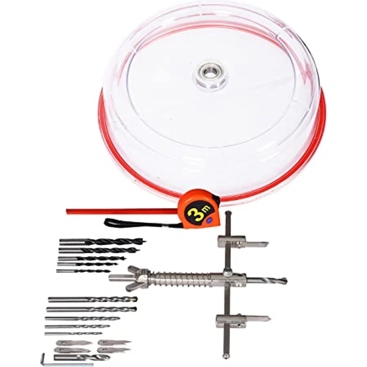Wiltec Kreisschneider Ø40-200mm, Lochsägen-Set mit ABS-Staubschutz und 10 Bohrern – Bild 2