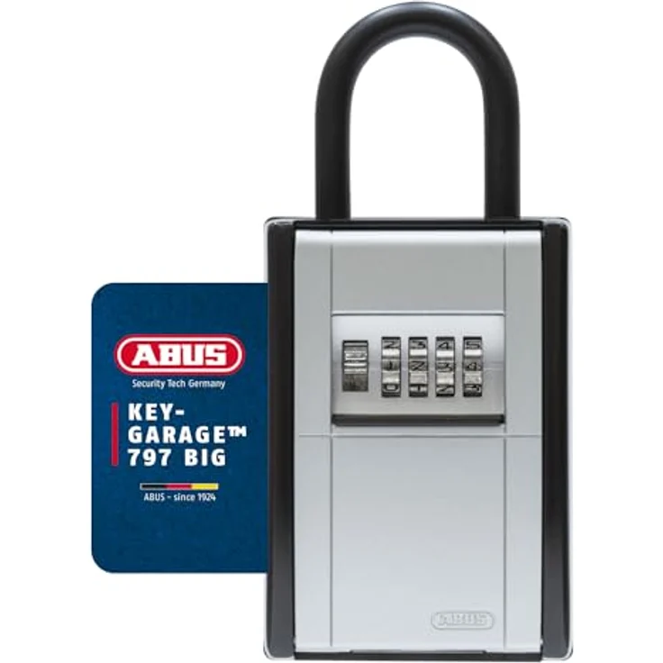 ABUS 797 KeyGarage BIG, Schlüsselbox mit Bügel für bis zu 38 Schlüssel, Silber – Bild 1