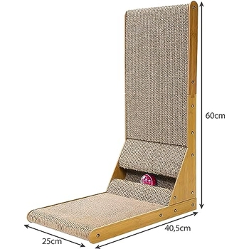 Gimars L-förmiges Kratzbrett Für Katzen, 68 Cm Hoch – Mit Ball, Aus Starker Wellpappe, Schützt Möbel & Sofas