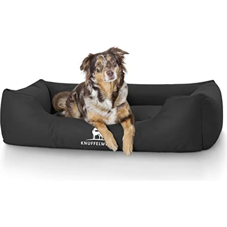Knuffelwuff Hundebett Finlay Schwarz XXXL - Hundesofa mit erhöhten Rändern und abnehmbarem Bezug - leicht zu reinigen. – Bild 1