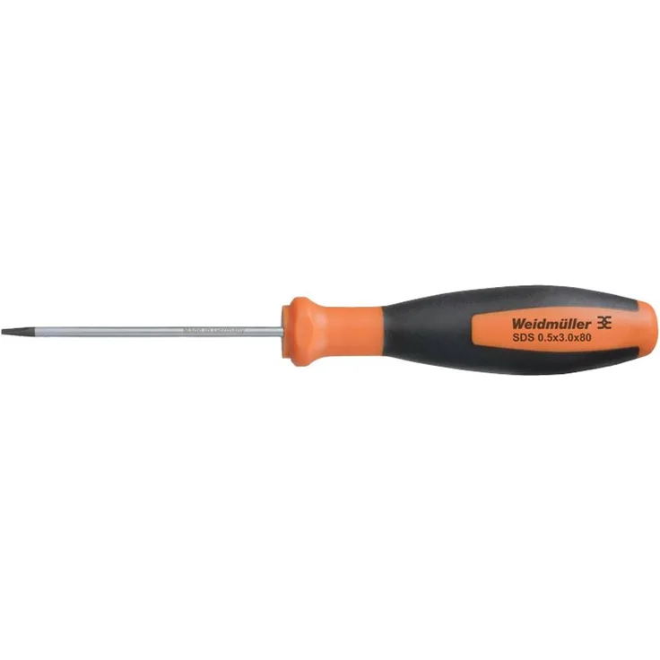 Weidmüller SDS 0.5X3.0X80, Schlitz-Schraubendreher mit 3mm Klingenbreite und 80mm Klingenlänge, 1 Stück