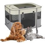 Relaxdays Welpenauslauf faltbar, HBT 43x71x55 cm, tragbarer Hundelaufstall aus wasserabweisendem Oxford-Stoff, mehrfarbig, für Indoor & Outdoor