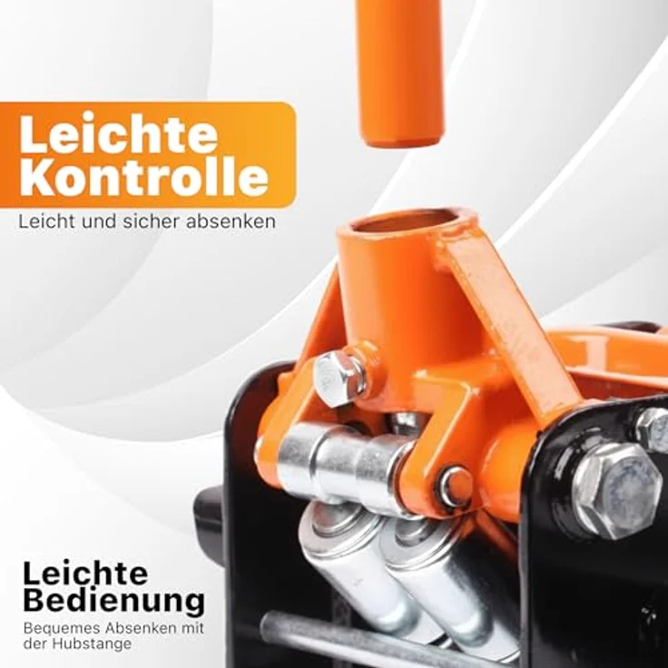 Springer Werkzeuge 3 T Rangierwagenheber Wagenheber 75-505mm Doppelkolben Hydraulisch 2 Auflagen, Extrem Flach Design, Schwellerkanten-Aufnahme, Schwarz – Bild 7
