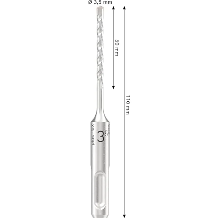 Bosch PRO SDS plus-5X Hammerbohrer für Stahlbeton und Beton, Ø 3,50 mm, 50 mm Länge, lange Lebensdauer – Bild 3