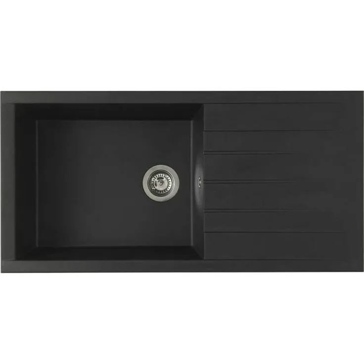 STRADOUR CUBE Spüle, SMC BLACK STRAW - 06, 100 x 50 cm, manuelle Entleerung, fleckenabweisende Oberfläche