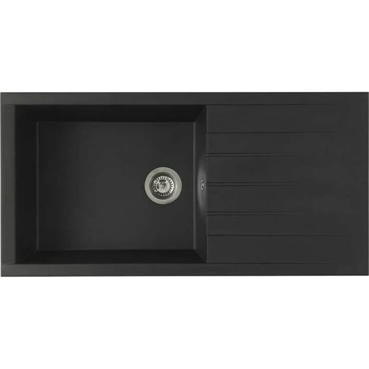 STRADOUR CUBE Spüle, SMC BLACK STRAW - 06, 100 x 50 cm, manuelle Entleerung, fleckenabweisende Oberfläche