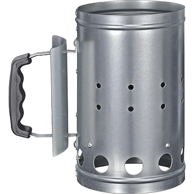 Anzündkamin Metall für Kohle und Briketts - Kohlestarter - D: 17cm, H: 27,5cm - Kunststoffgriff – Bild 2