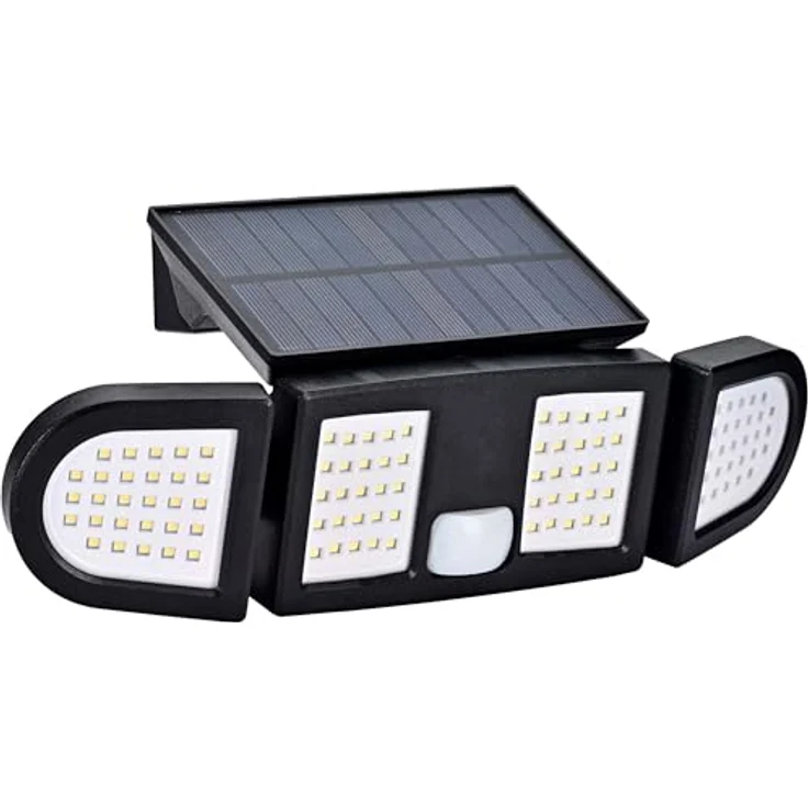 Northpoint LED Strahler Solar mit Bewegungsmelder und Fernbedienung, 2400mAh Akku, 125 LEDs, IP54, 600 Lumen, kaltweiß 6500K – Bild 1