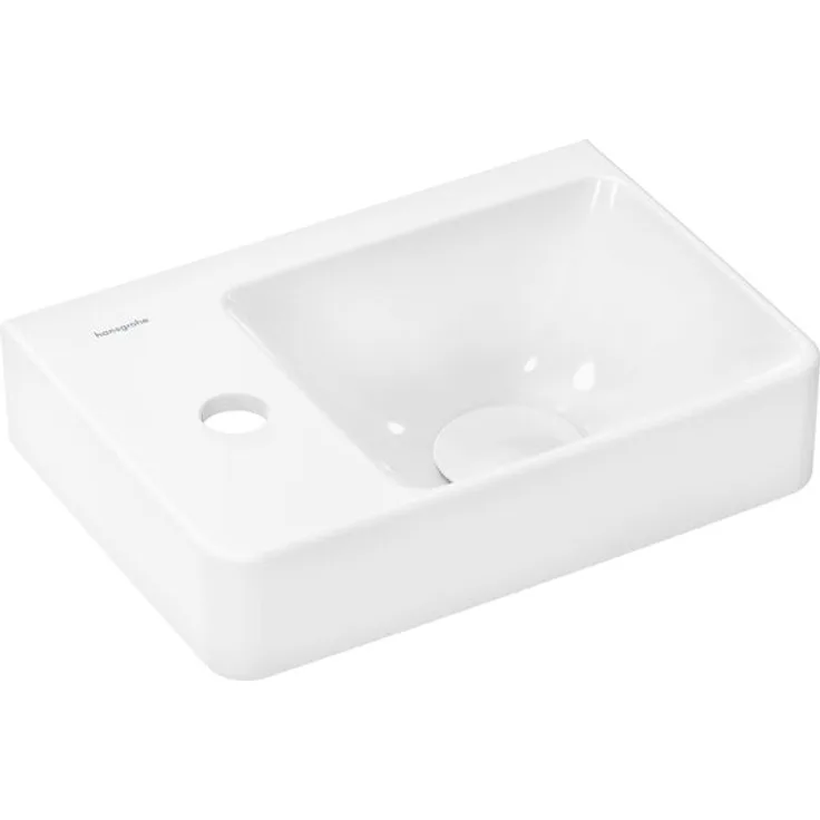 hansgrohe Xelu Q Handwaschbecken, 360x250, 1 Hahnloch, ohne Überlauf, Weiß, SmartClean, wandhängend
