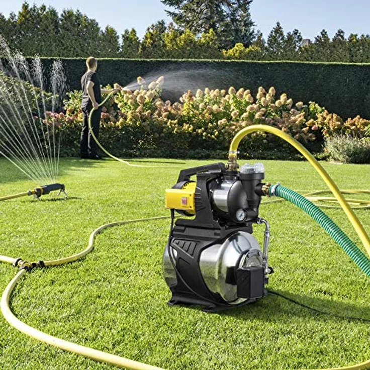 TROTEC Hauswasserwerk TGP 1050 E, 1000 W, Druckkessel 19 l, Edelstahl, max. Fördermenge 3300 l/h, selbstansaugend, spritzwassergeschützt – Bild 7