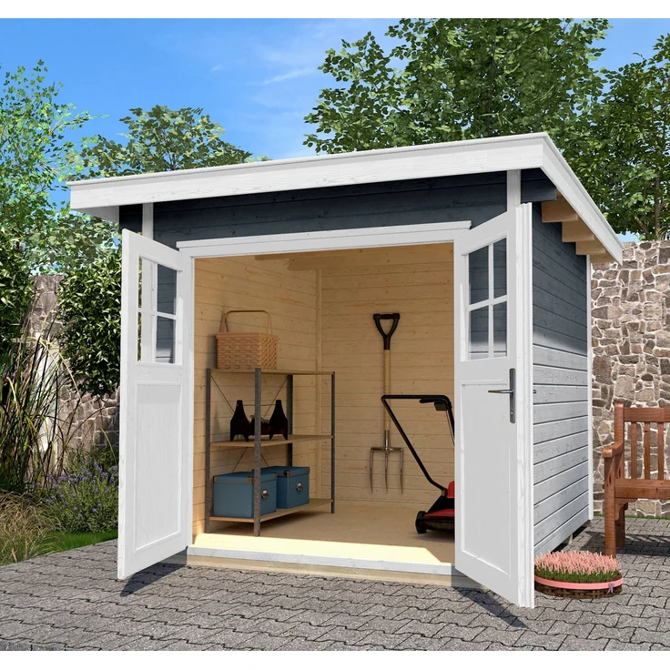 Weka Gartenhaus 179 Gr.4, BxT: 354x375 cm, modernes Gartenhaus mit Flachdach, nordisches Fichtenholz