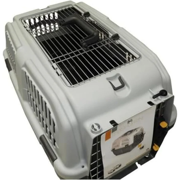 Bigbuy Transportbehälter Skudo 55 x 36 x 35 cm, Hundetransportbox mit Sicherheitsverschluss, Raster – Bild 6
