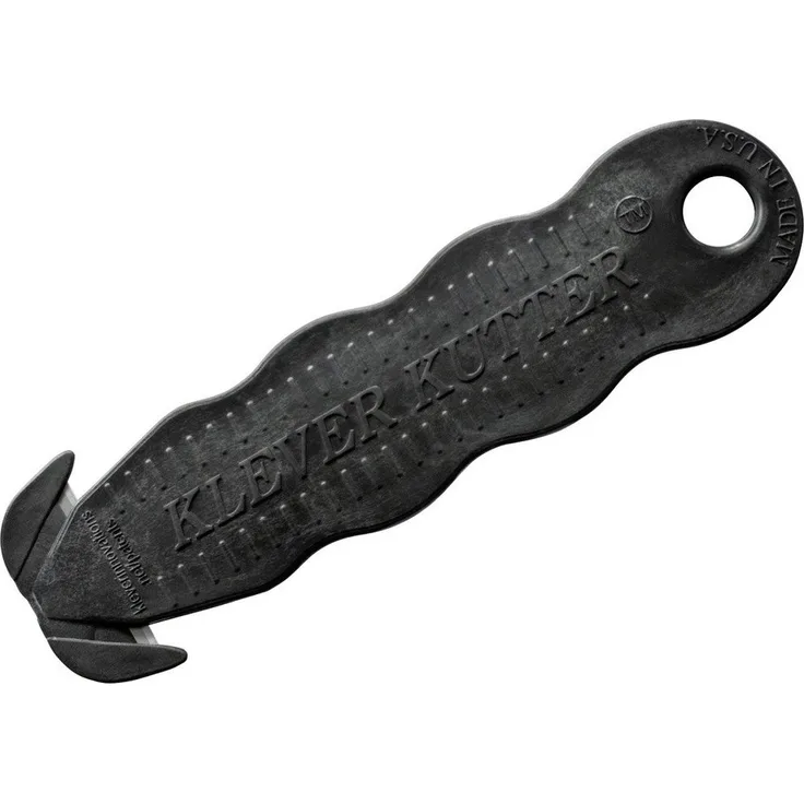 Berger & Schröter Klever ECO Kutter C10119-7-10, Teppichmesser aus 75% recyceltem Kunststoff, schwarz mit beidseitiger, versenkbarer Klinge