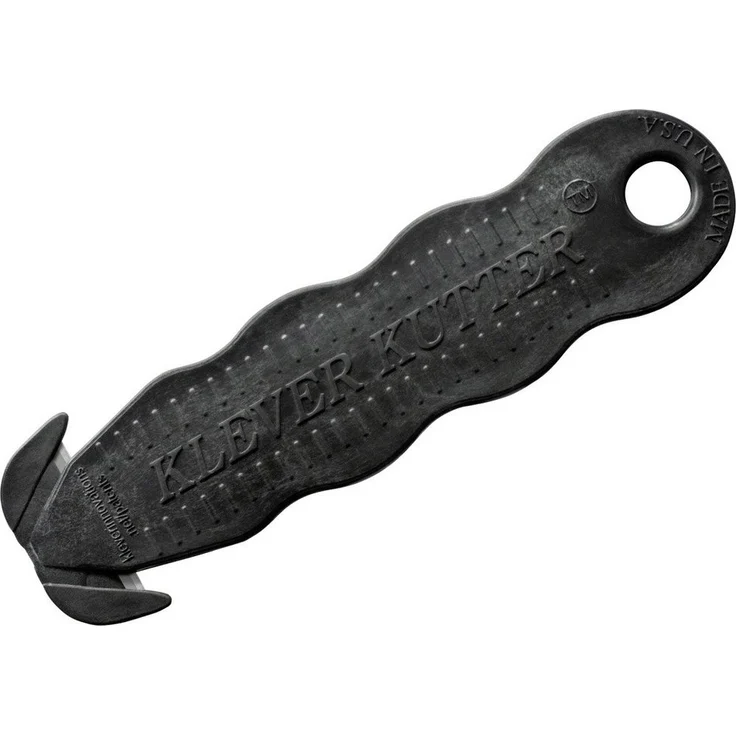 Berger & Schröter Klever ECO Kutter C10119-7-10, Teppichmesser aus 75% recyceltem Kunststoff, schwarz mit beidseitiger, versenkbarer Klinge