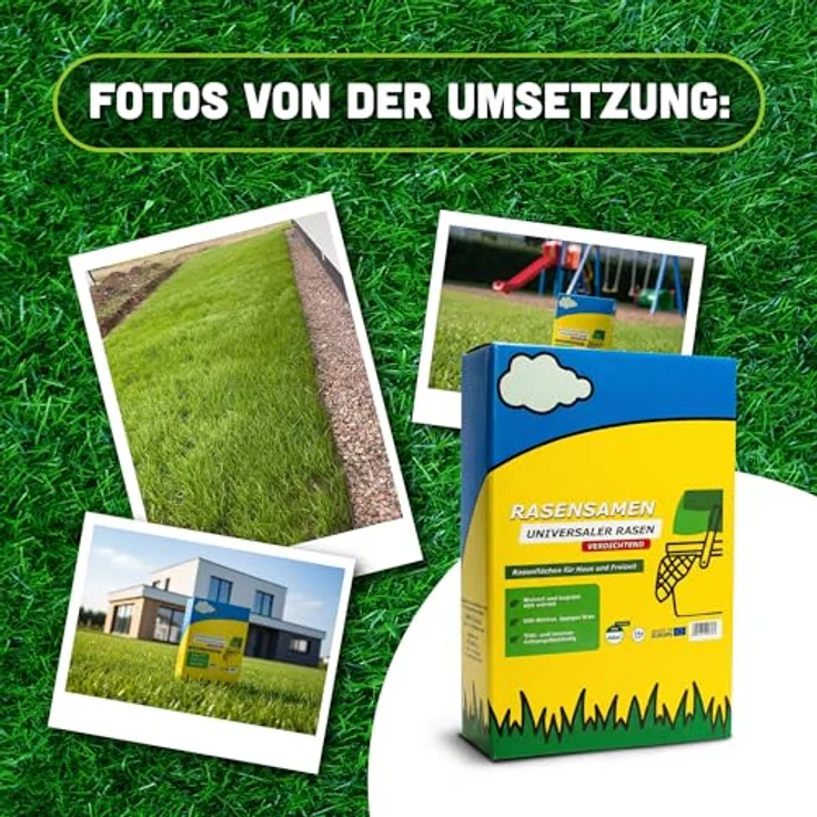 ARPON Rasensamen Turbo schnellkeimend, 1 kg für 40 m², universelle Mischung für Neuansaat und Nachsaat, strapazierfähig und pflegeleicht, intensiver Grünton – Bild 4