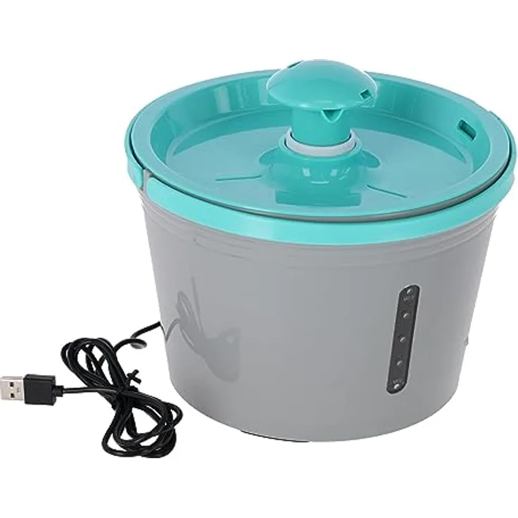 Kerbl Pet Trinkbrunnen für Heimtiere, 1,6 l, grau/blau