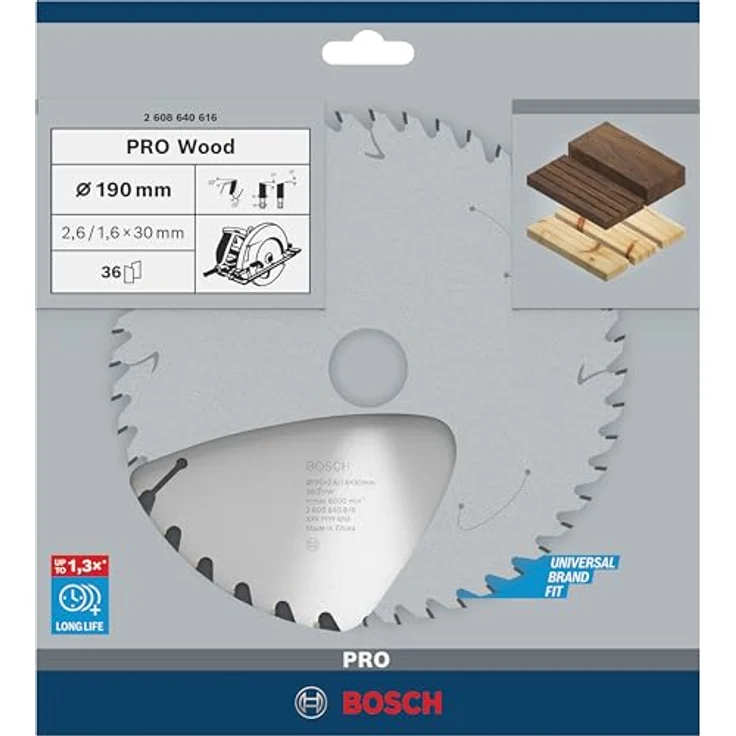 Bosch Professional Kreissägeblatt Optiline Wood (für Holz, 190 x 30 x 2,6 mm, 36 Zähne, Zubehör Kreissäge) – Bild 2