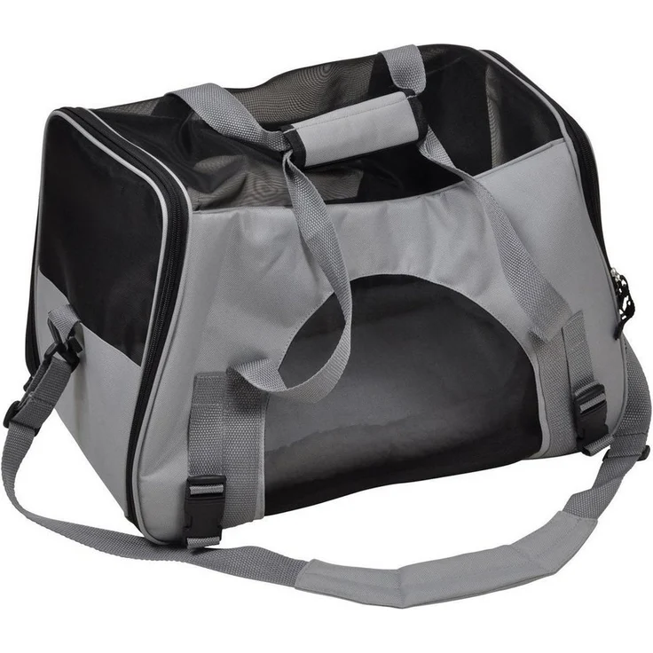 Love Story Tiertransportbox, grau, 48 cm, wasserdichtes Oxford-Gewebe, für Katzen und kleine Hunde – Bild 1