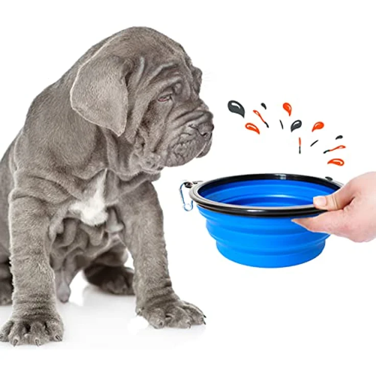 PETSATION – Hundenapf faltbar für unterwegs [Das Original] Futternapf Hund ideal für den Alltag – 1000 ml Wassernapf – Trinknapf für den Hund - Reisenapf, Fressnapf, Napf (1000ml, Blau) – Bild 2