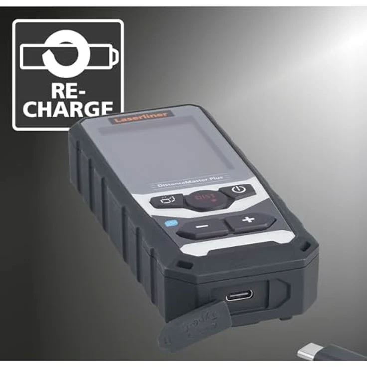 LASERLINER DistanceMaster Plus Laser-Entfernungsmesser 100m, Koffer, Winkelfunktion, 50 Speicherplätze, USB-C-aufladbar – Bild 3