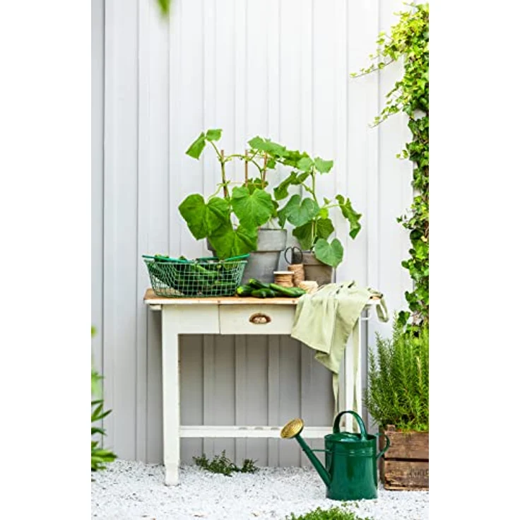 Dehner Gießkanne nostalgisch, 9 l, ca. 48 x 37 x 21 cm, Zink, grün – Bild 6