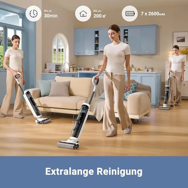 Dreame Nass-Trocken-Sauger Mova K20, 200 W, Intelligente Schmutzerkennung und Saugkraftanpassung, Weiß – Bild 4