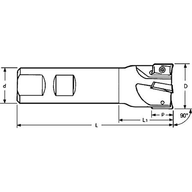 STIER Eckfräser D25/4, 90° Fräser ohne Innenkühlung für Eckfräser-Bearbeitungen bis ap 3/4 mm – Bild 5
