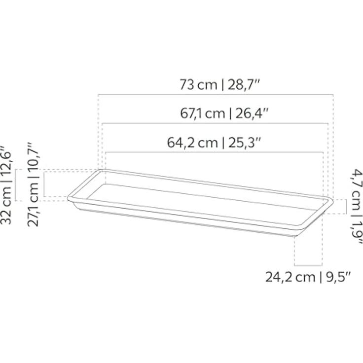 VENEZIA RECHTECKIGE UNTERTASSE ANTHRAZIT, XL 80 cm – Bild 3