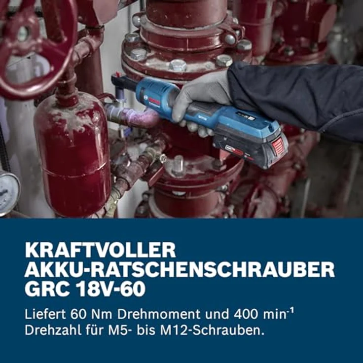 Bosch Professional GRC 18V-60 Akku-Ratschenschrauber, max. 60 Nm Drehmoment, inkl. 2x Akku GBA 2.0Ah und Ladegerät GAL 18V-40, L-BOXX – Bild 3