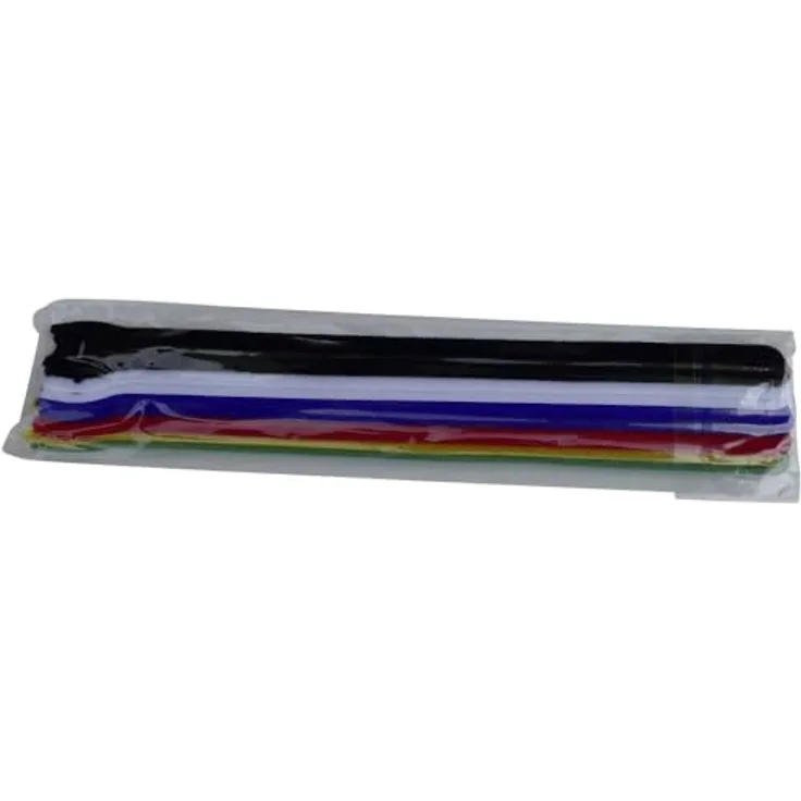 TRU Components 804-06-Bag Klettkabelbinder zum Bündeln Haft- und Flauschteil (L x B) 250mm x 13mm Bunt 10St.